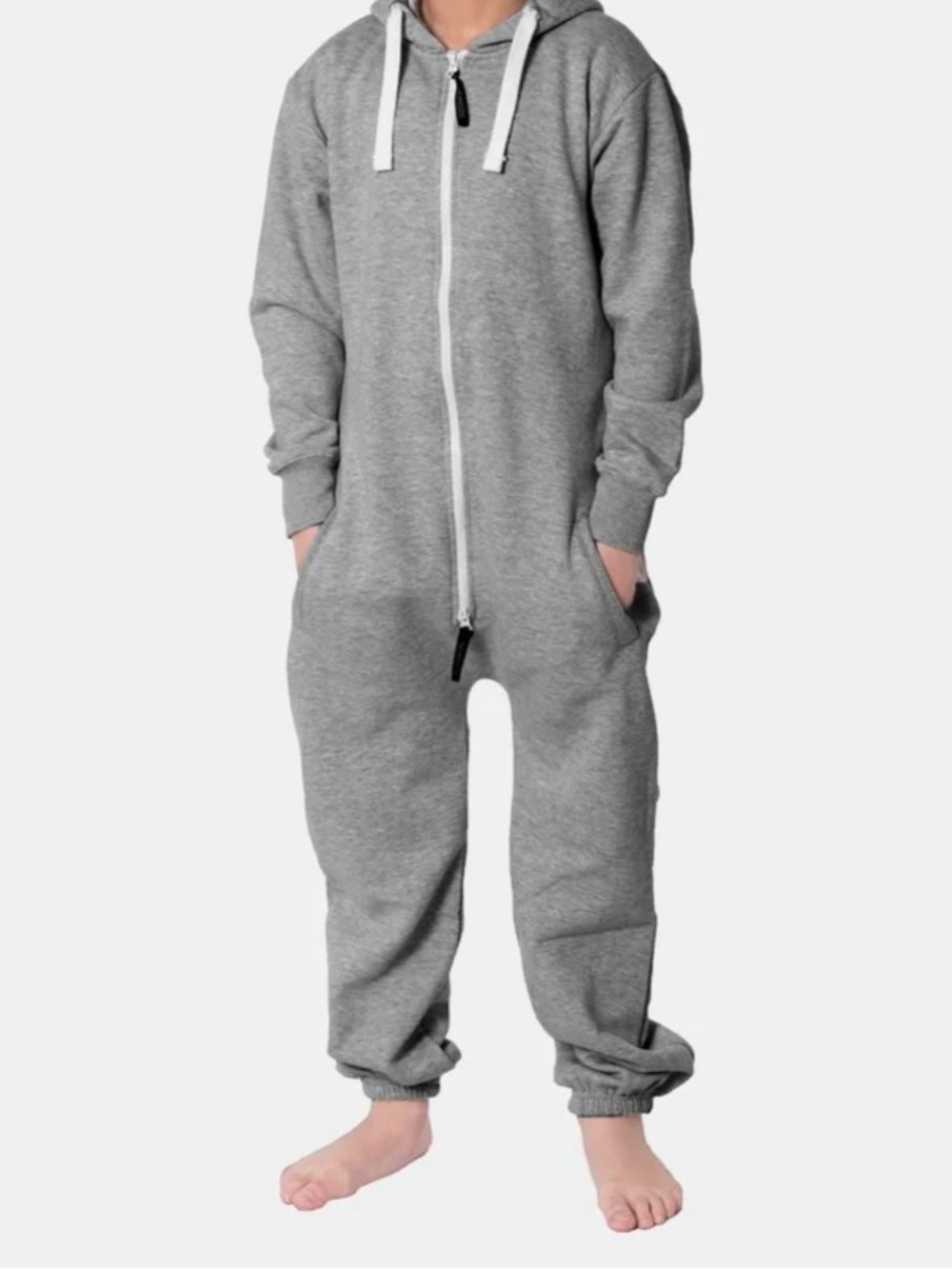 NWT Kids Charcoal Cozy Fleece Hooded Onesie – Unisex